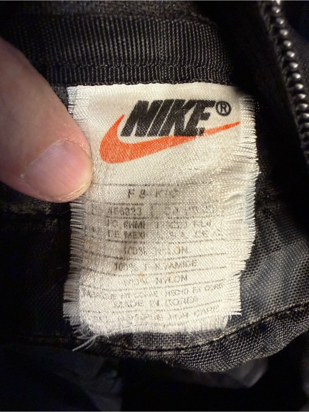 Vintage 90s Nike Backpack Black Brown Suede Leather Bottom Center Swoosh